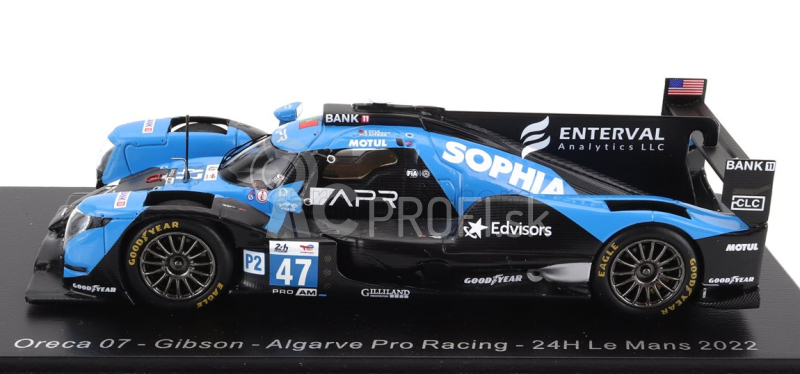 Spark-model Oreca Gibson 07 Gk428 4.2l V8 Team Algarve Pro Racing N 47 24h Le Mans 2022 S.floersch - J.falb - J.aitken 1:43 Black Light Blue