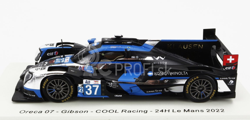 Spark-model Oreca Gibson 07 Gk428 4.2l V8 Team Cool Racing N 37 24h Le Mans 2022 Y.ye - R.taylor - N.krutten 1:43 Black Blue Silver