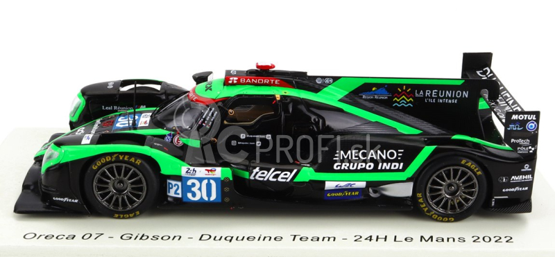 Spark-model Oreca Gibson 07 Gk428 4.2l V8 Team Duqueine N 30 24h Le Mans 2022 R.bradley - G.rojas - R.de Gerus 1:43 Zelená čierna