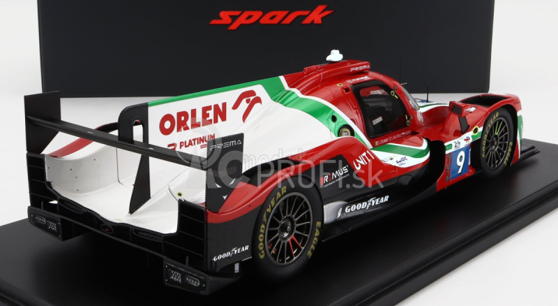 Spark-model Oreca Gibson 07 Gk428 4.2l V8 Team Prema Orlen N 9 2nd Lmp2 Class 24h Le Mans 2022 R.kubica - L.deletraz - L.colombo - Con Vetrina - S vitrínou 1:18 Červená Biela Zelená