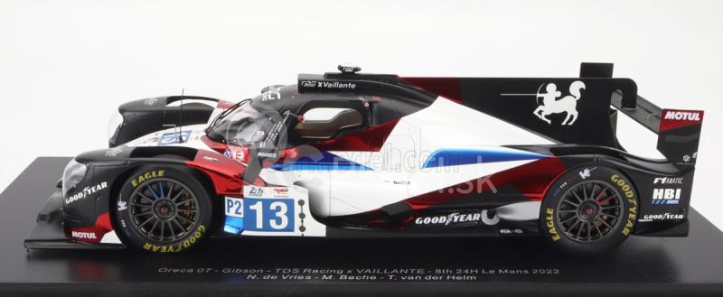 Spark-model Oreca Gibson 07 Gk428 4.2l V8 Team Tds Racing N 13 24h Le Mans 2022 N.de Vries - M.beche - T.van Der Helm - Con Vetrina - S vitrínou - Špeciálna krabica 1:18 biela čierna