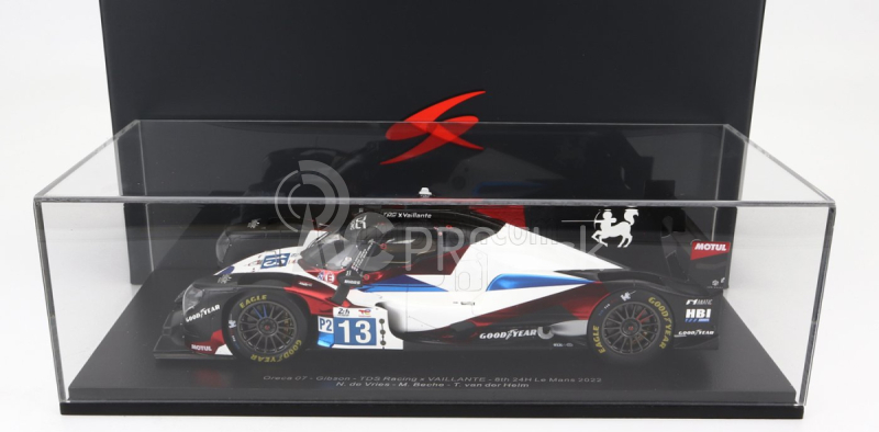 Spark-model Oreca Gibson 07 Gk428 4.2l V8 Team Tds Racing N 13 24h Le Mans 2022 N.de Vries - M.beche - T.van Der Helm - Con Vetrina - S vitrínou - Špeciálna krabica 1:18 biela čierna