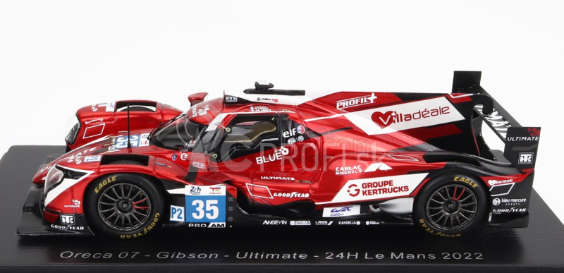 Spark-model Oreca Gibson 07 Gk428 4.2l V8 Team Ultimate N 35 24h Le Mans 2022 J.b.lahaye - M.lahaye - F.heriau 1:43 Červená Biela