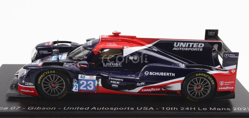 Spark-model Oreca Gibson 07 Gk428 4.2l V8 Team United Autosports Usa N 23 24h Le Mans 2022 A.lynn - O.jarvis - J.pierson 1:43 Black Red