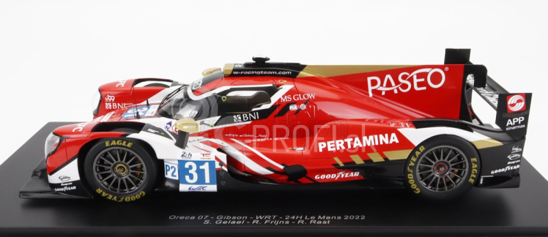 Spark-model Oreca Gibson 07 Gk428 4.2l V8 Team Wrt N 31 24h Le Mans 2022 S.gelael - R.frijns - R.rast - Con Vetrina - S vitrínou - Špeciálna krabica 1:18 červená biela