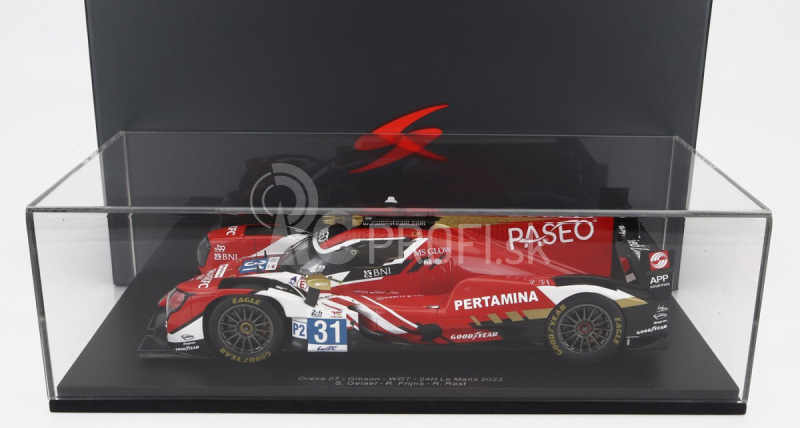 Spark-model Oreca Gibson 07 Gk428 4.2l V8 Team Wrt N 31 24h Le Mans 2022 S.gelael - R.frijns - R.rast - Con Vetrina - S vitrínou - Špeciálna krabica 1:18 červená biela