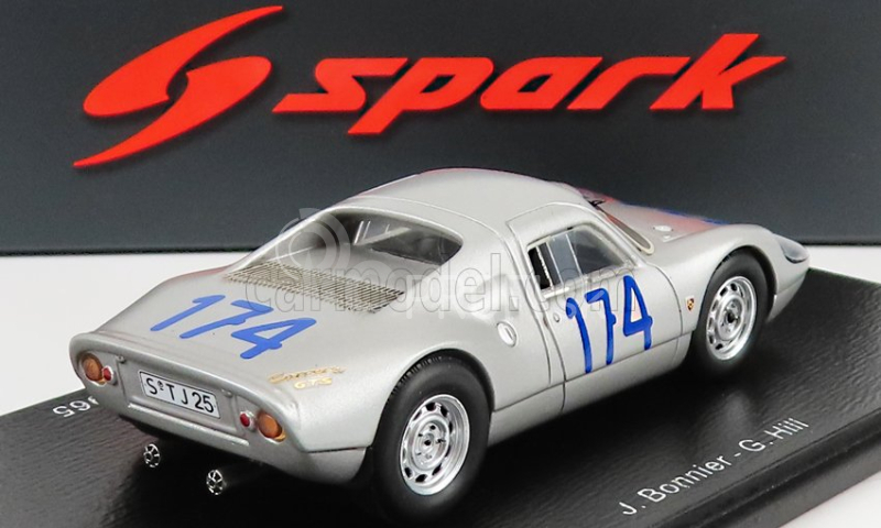 Spark-model Porsche 904 Gts N 174 4th Targa Florio 1965 J.bonnier - G.hill 1:43 Strieborná