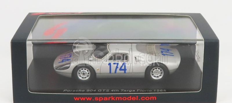 Spark-model Porsche 904 Gts N 174 4th Targa Florio 1965 J.bonnier - G.hill 1:43 Strieborná