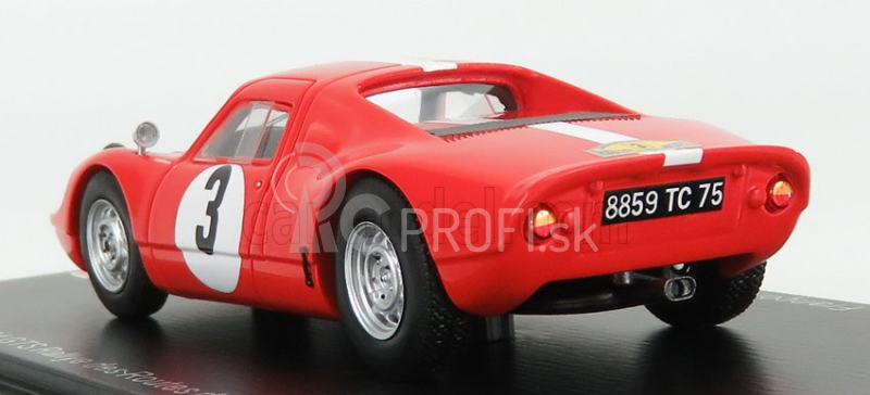 Spark-model Porsche 904 Gts N 3 Rally Des Routes Du Nord 1966 F.dumousseau - M.roques 1:43 Červená biela