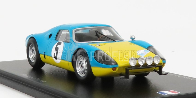 Spark-model Porsche 904 Gts N 5 Winner Rally D'elbeuf 1967 P.farjon 1:43 Light Blue Yellow