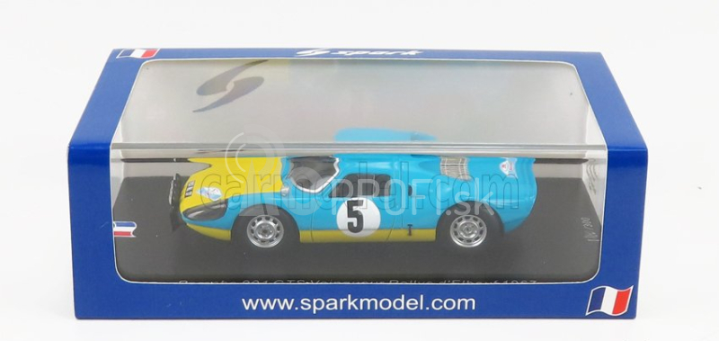 Spark-model Porsche 904 Gts N 5 Winner Rally D'elbeuf 1967 P.farjon 1:43 Light Blue Yellow