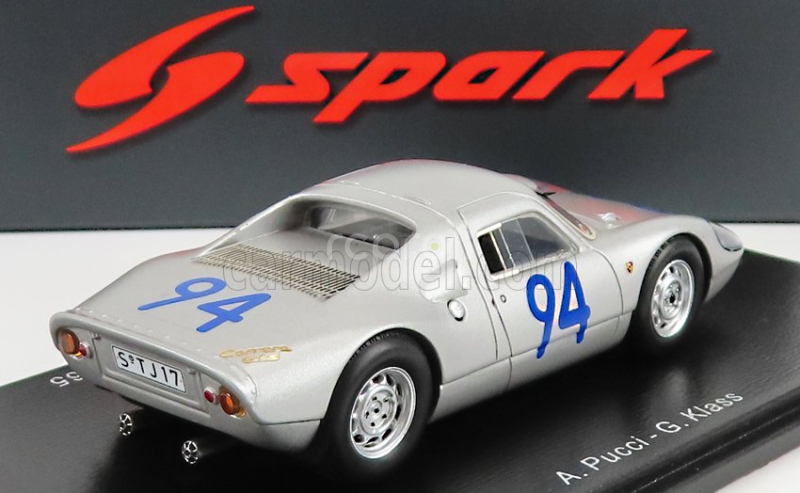 Spark-model Porsche 904 Gts N 94 5th Targa Florio 1965 A.pucci - G.klass 1:43 Strieborná