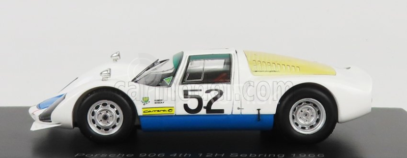 Spark-model Porsche 906 N 52 12h Sebring 1966 H.herrmann - J.buzzetta - G.mitter 1:43 Biela svetlomodrá