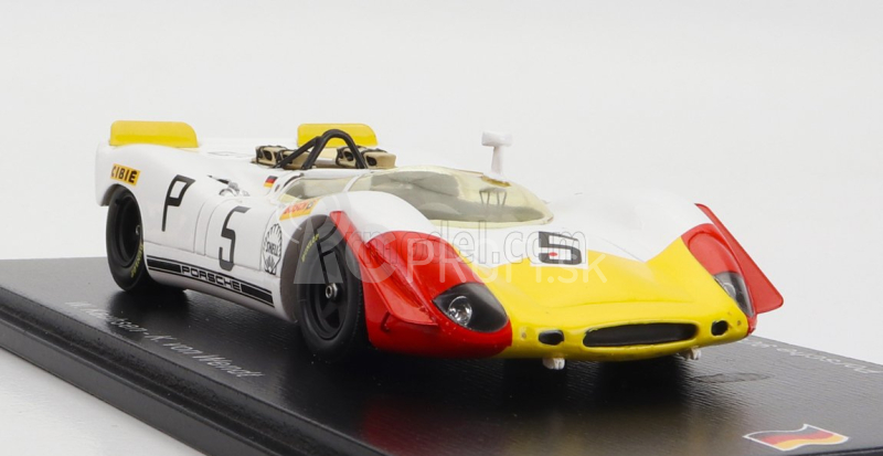 Spark-model Porsche 908/2 N 5 5. 1000km Nurburgring 1969 W.kauhsen - K.von Wendt 1:43 Biela červená žltá