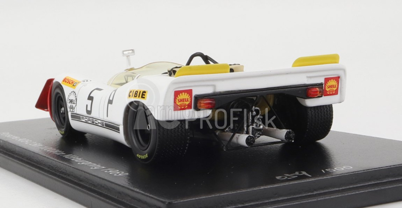 Spark-model Porsche 908/2 N 5 5. 1000km Nurburgring 1969 W.kauhsen - K.von Wendt 1:43 Biela červená žltá