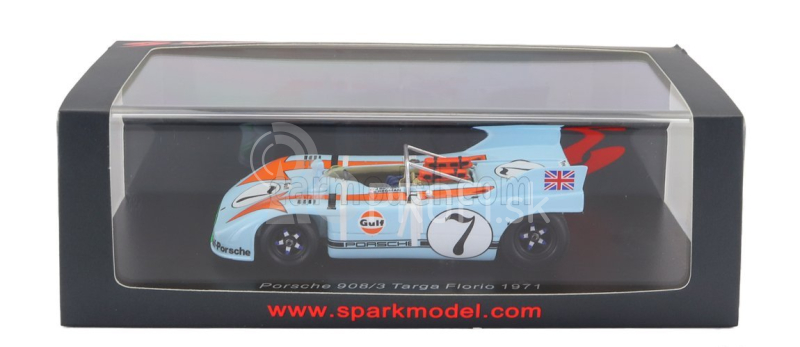Spark-model Porsche 908/3 Spider N 7 Targa Florio 1971 J.siffert - B.redman 1:43 Light Blue