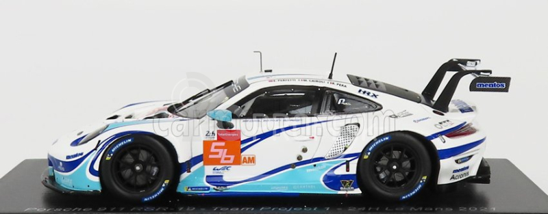 Spark-model Porsche 911 991-2 4.2l Rsr-19 Team Project-1 N 56 24h Le Mans 2021 E.perfetti - M.cairoli - R.pera 1:43 biela svetlomodrá