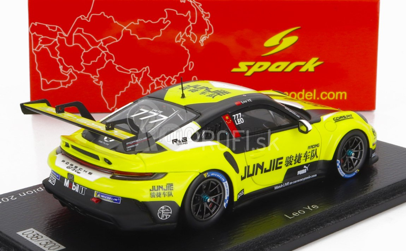 Spark-model Porsche 911 991-2 Gt3 Team Jungig N 777 Champion Asia Porsche Carrera Cup Season 2022 L.ye 1:43 Yellow Black