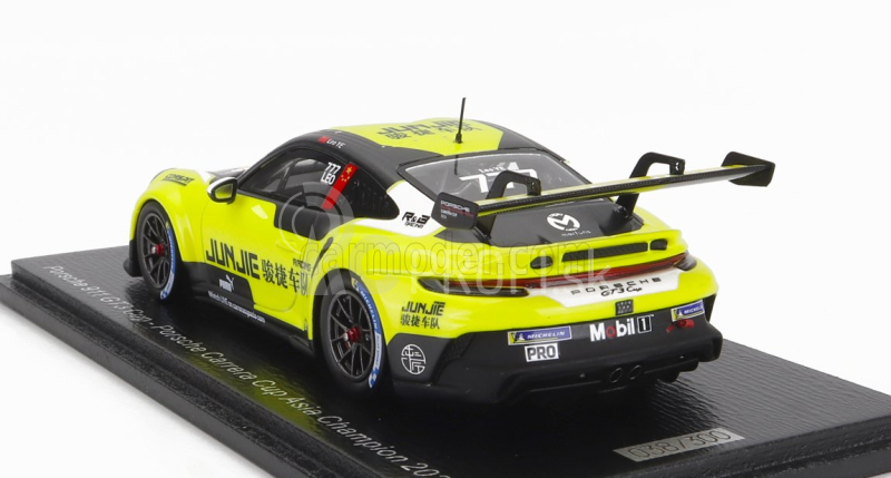 Spark-model Porsche 911 991-2 Gt3 Team Jungig N 777 Champion Asia Porsche Carrera Cup Season 2022 L.ye 1:43 Yellow Black