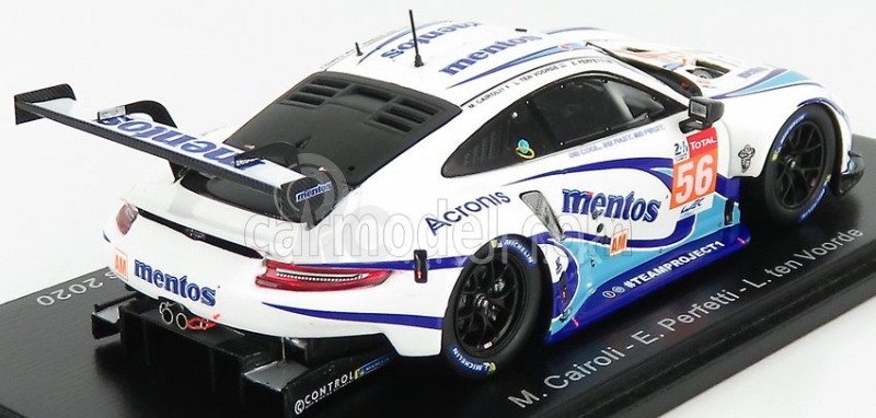 Spark-model Porsche 911 991-2 Rsr 4.0l Team Project 1 N 56 24h Le Mans 2020 M.cairoli - E.perfetti - L.ten Voorde 1:43 biela svetlomodrá