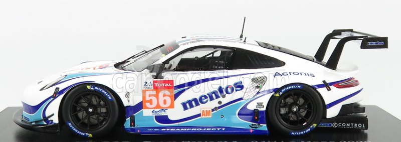 Spark-model Porsche 911 991-2 Rsr 4.0l Team Project 1 N 56 24h Le Mans 2020 M.cairoli - E.perfetti - L.ten Voorde 1:43 biela svetlomodrá