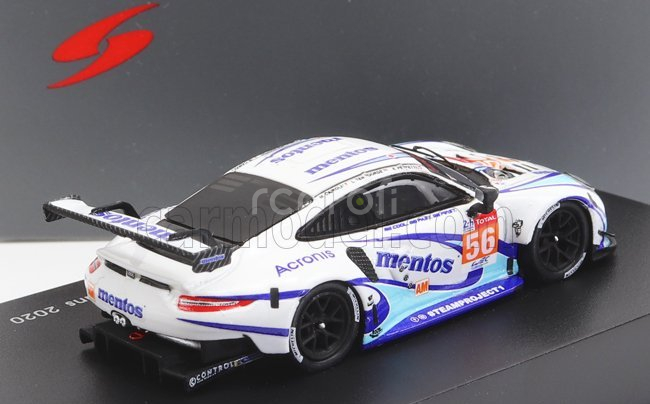 Spark-model Porsche 911 991-2 Rsr 4.0l Team Project 1 N 56 24h Le Mans 2020 M.cairoli - E.perfetti - L.ten Voorde 1:87 biela svetlomodrá