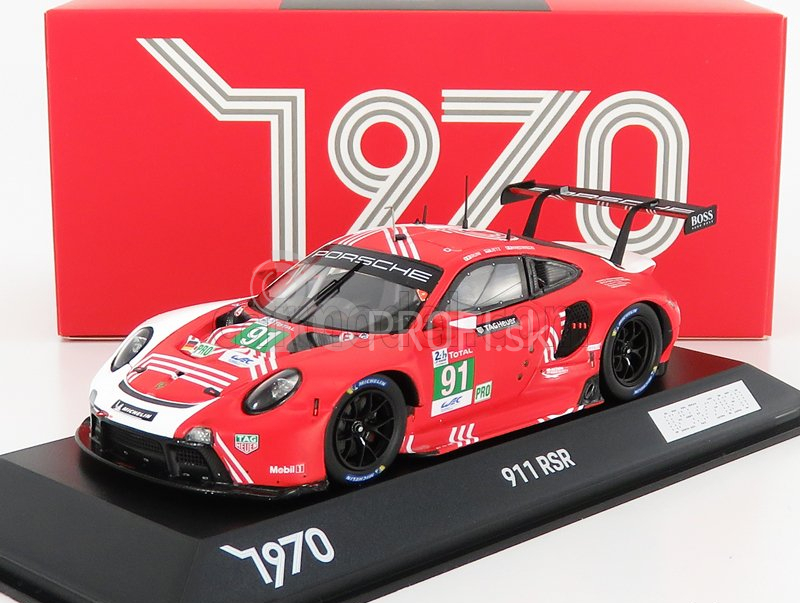 Spark-model Porsche 911 991-2 Rsr Team Porsche Gt N 91 24h Le Mans 2020 R.lietz - G.bruni - F.makowiecki 1:43 Červená Biela