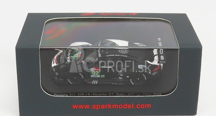 Spark-model Porsche 911 991-2 Rsr Team Porsche Gt N 92 24h Le Mans 2020 M.christensen - K.estre - L.vanthoor 1:87 Black