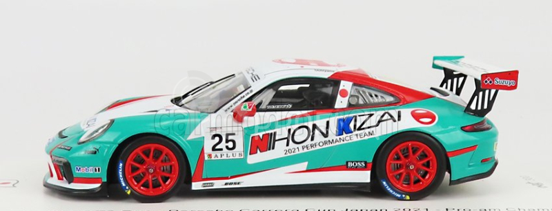 Spark-model Porsche 911 991 Gt3 Cup N 25 Porsche Carrera Cup Japan Pro-am Champion 2021 Kiyoshi Uchiyama 1:43 Light Blue White