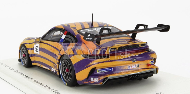 Spark-model Porsche 911 991 Gt3 Cup N 53 Porsche Carrera Cup France Spa 2021 Arthur Mathieu 1:43 Orange Purple