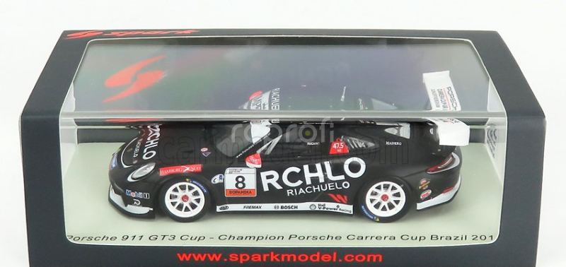 Spark-model Porsche 911 991 Gt3 Cup N 8 Champion Porsche Carrera Cup Brazil 2018 W.neugebauer 1:43 Black