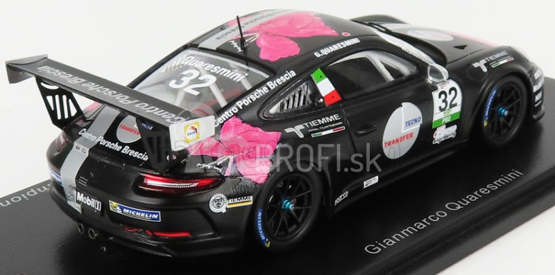 Spark-model Porsche 911 991 Gt3 N 2 Porsche Carrera Cup Italy Champion 2018 G.quaresmini 1:43 Black White Red