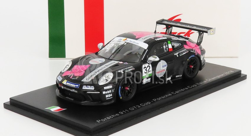 Spark-model Porsche 911 991 Gt3 N 2 Porsche Carrera Cup Italy Champion 2018 G.quaresmini 1:43 Black White Red