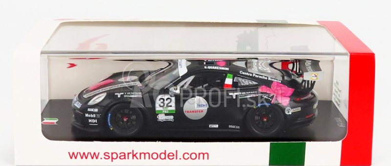 Spark-model Porsche 911 991 Gt3 N 2 Porsche Carrera Cup Italy Champion 2018 G.quaresmini 1:43 Black White Red