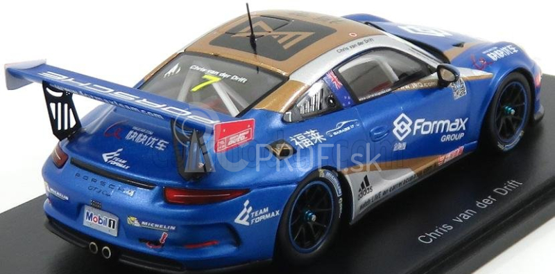 Spark-model Porsche 911 991 Gt3 N 7 Champion Porsche Carrera Cup Asia 2017 V.der Drift 1:43 Blue