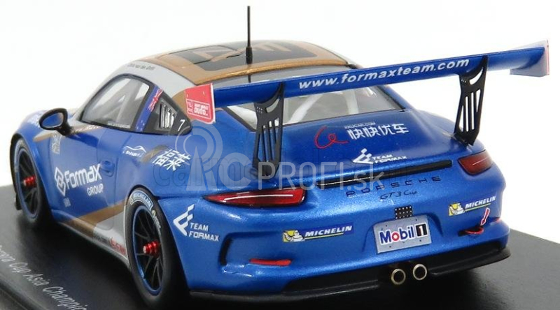 Spark-model Porsche 911 991 Gt3 N 7 Champion Porsche Carrera Cup Asia 2017 V.der Drift 1:43 Blue