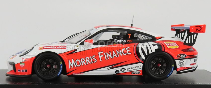 Spark-model Porsche 911 991 Gt3 N 7 Porsche Carrera Cup Australian Champion 2018 J.evans 1:43 White Orange