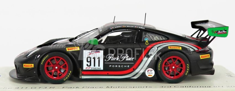 Spark-model Porsche 911 991 Gt3 R Team Park Place Motorsports N 911 3rd 8h Californie 2019 M.jaminet - S.muller - R.dumas 1:43 Black Red