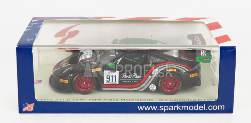 Spark-model Porsche 911 991 Gt3 R Team Park Place Motorsports N 911 3rd 8h Californie 2019 M.jaminet - S.muller - R.dumas 1:43 Black Red