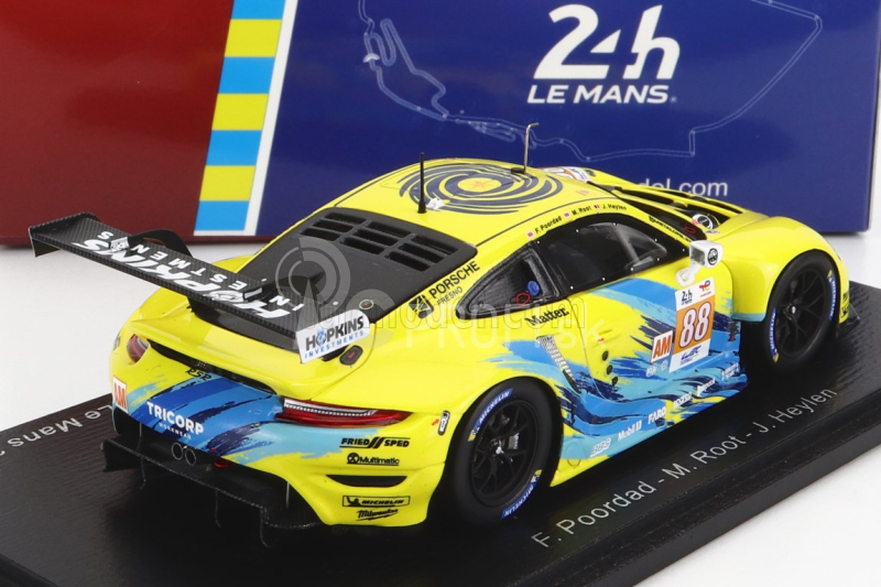 Spark-model Porsche 911 991 Rsr-19 4.2l Team Dempsey Proton Racing N 88 24h Le Mans 2022 F.poordad - M.root - J.heylen 1:43 žltá svetlo modrá