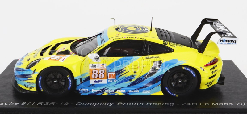 Spark-model Porsche 911 991 Rsr-19 4.2l Team Dempsey Proton Racing N 88 24h Le Mans 2022 F.poordad - M.root - J.heylen 1:43 žltá svetlo modrá