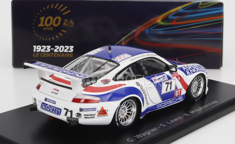 Spark-model Porsche 911 996 Gt3 R 3.6l Team Colucci Racing N 71 24h Le Mans 2000 C.wagner - S.lewis - B.mazzuoccola 1:43 Biela 2 Tones Blue