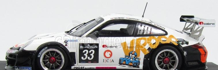 Spark-model Porsche 911 997-2 Gt3 R Blancpain N 33 24h Spa 2012 E.dermont - A.leclerc - D.tuchbant - F.perera 1:43 biela čierna