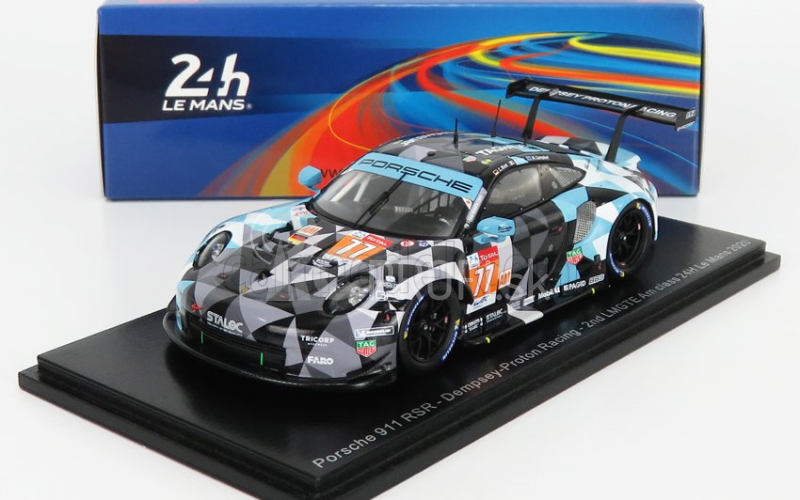 Spark-model Porsche 911 Rsr 4.0l Team Dempsey Proton Racing N 77 24h Le Mans 2020 M.campbell - R.pera - C.ried 1:43 Sivá čierna svetlomodrá