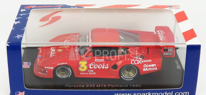 Spark-model Porsche 935 N 3 Sears Point 1980 J.busby 1:43 Červená