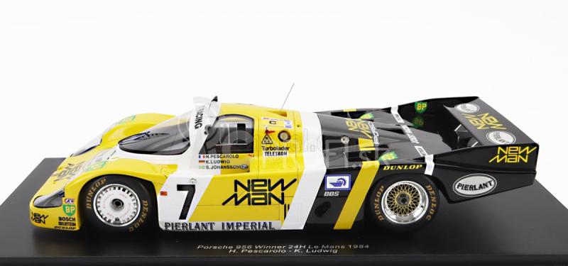 Spark-model Porsche 956l Turbo Team Newman Joest Racing N 7 Winner 24h Le Mans 1984 K.ludwig - H.pescarolo - S.johansson - Con Vetrina - S vitrínou 1:18 Yellow Black