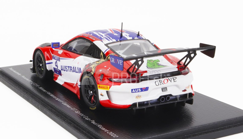 Spark-model Porsche 991 911 Gt3 R Team Australia N 4 Winner Fia Motorsport Games Gt Sprint Cup Paul Richard 2022 M.campbell 1:43 Červená biela