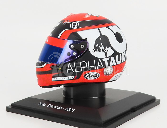 Spark-model prilby Arai F1 Casco Prilba At02 Honda Ra620h Team Alpha Tauri N 22 Sezóna 2021 Yuki Tsunoda 1:5 Červená modrá biela