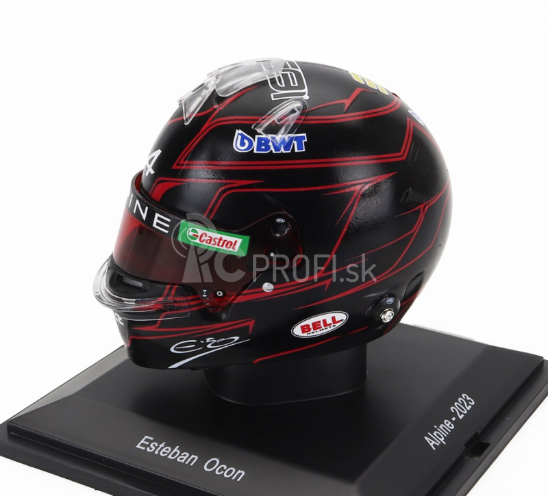 Spark-model prilby Bell F1 Casco Prilba Renault A523 Team Bwt Alpine N 31 Sezóna 2023 Esteban Ocon 1:5 Black Red