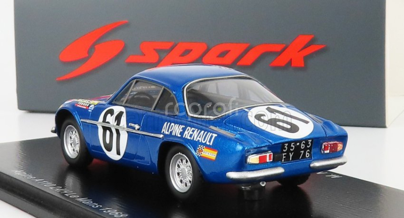 Spark-model Renault A110 Alpine Team Ecurie Leopard N 61 24h Le Mans 1968 N.nasbaumer - J.j.bourdon 1:43 Blue Met